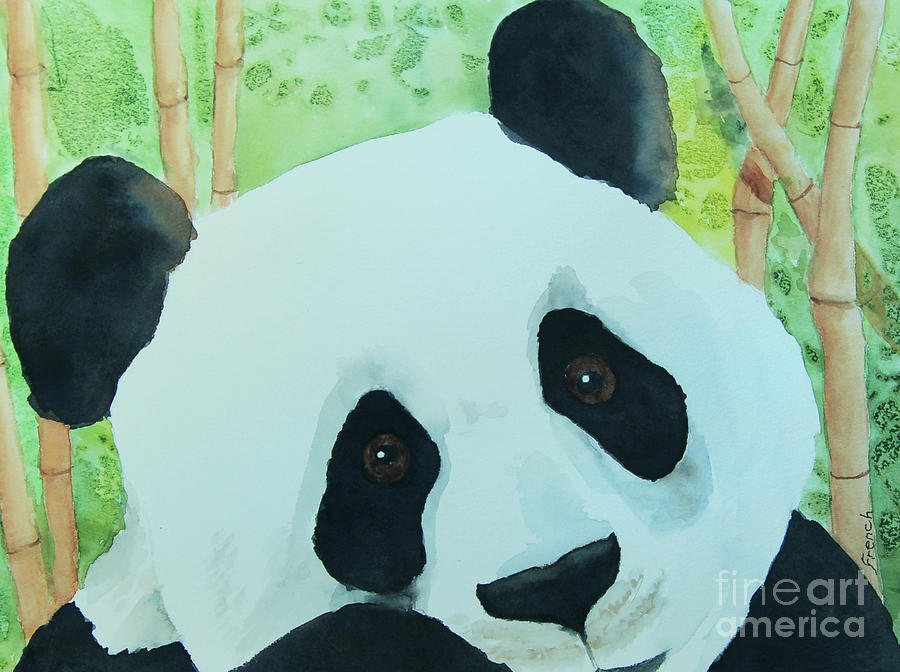 Shy Panda Painting by Jeanette French