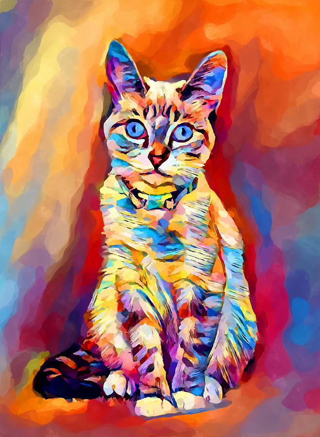 Siamese Cat 3 Painting by Chris Butler