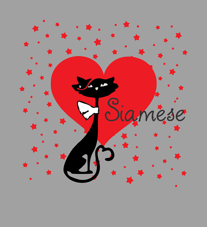 Siamese Cat Lover Retro Mixed Media by Mixed Media Art