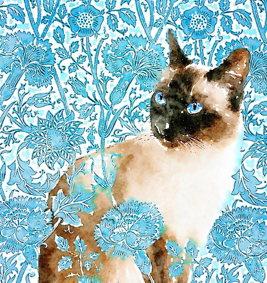 Siamese Cat Digital Art by Zelda Tessadori