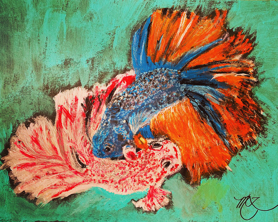 Siamese Fighting Fish Painting by Melody Fowler