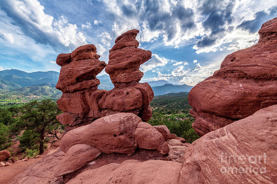 Siamese Twins Rock Formations Evening Photograph by Jennifer White