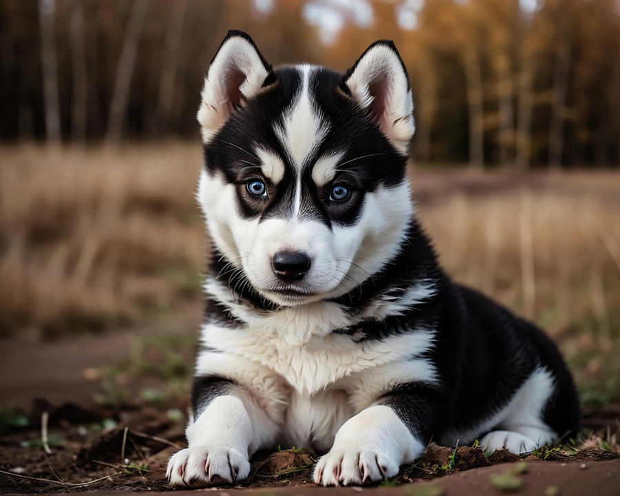 Siberian Husky Puppy 002 Digital Art By Vr Vision Studios - Fine Art 