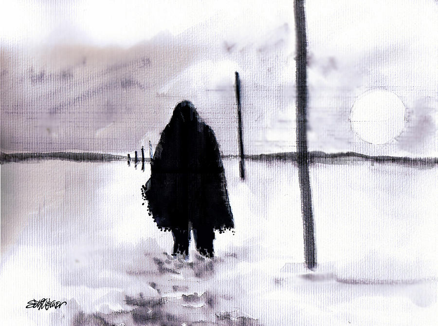 Winter Drawing - Siberian Stroll-Dr. Zhivago by Seth Weaver