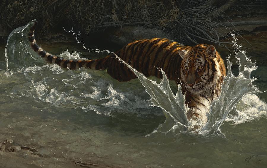 Wildlife Painting - Siberian Swirl by Greg Beecham