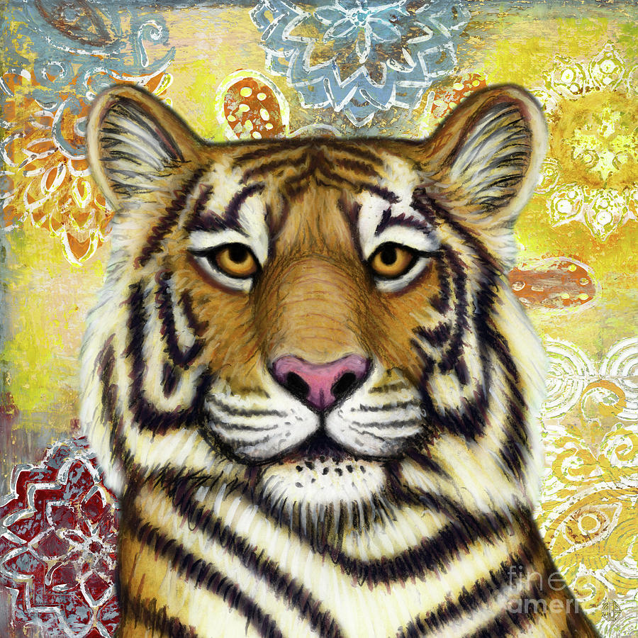 Siberian Tiger Abstract Painting by Amy E Fraser
