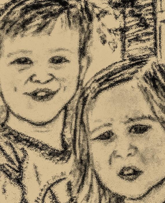 Siblings Drawing by Christy Saunders Church