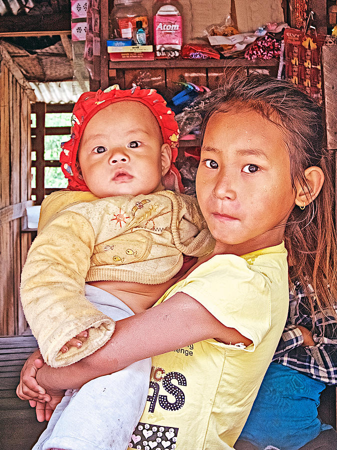 Siblings In Village By Seti River Nepal Photograph By Ruth Hager