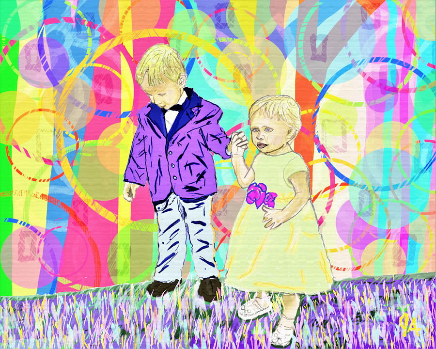 Siblings in Wonderland  Digital Art by Jeremy Aiyadurai