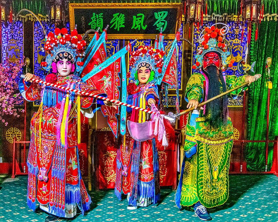 Sichuan Opera Trio in Chengdu Photograph by Mitchell R Grosky