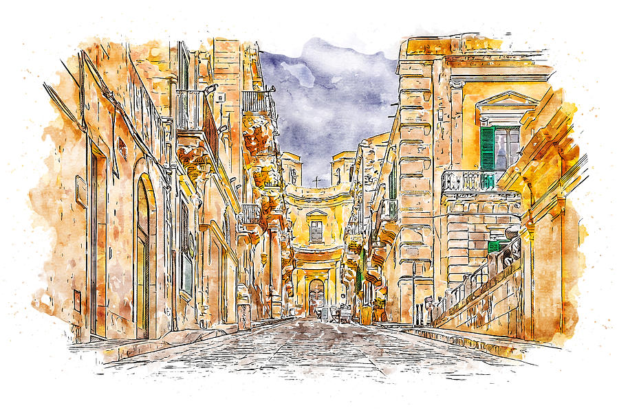 Sicily, villages of Italy - 01 Painting by AM FineArtPrints