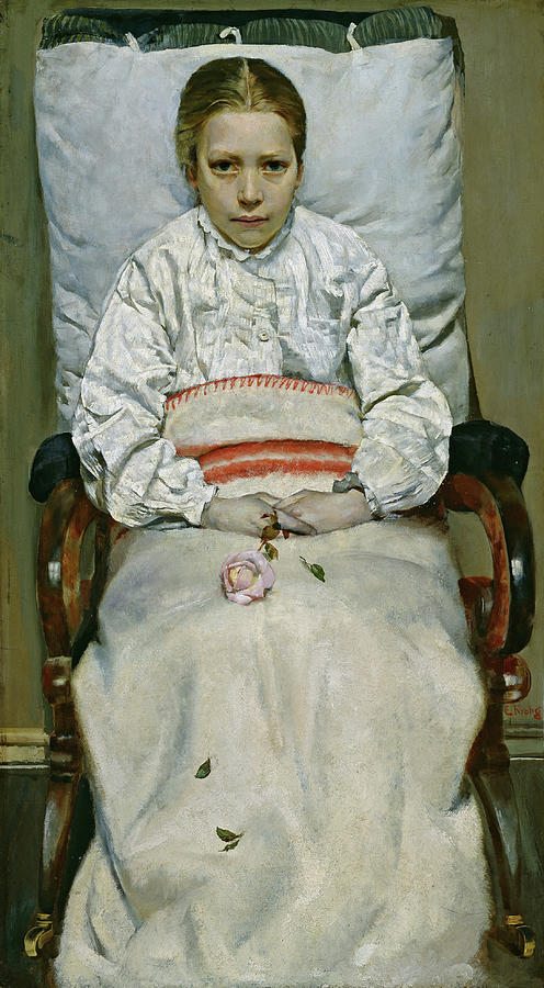 Sick Girl, 1880-1881 Painting by Christian Krohg