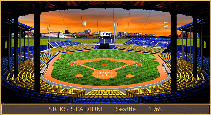 Photo of baseball in Sicks Stadium