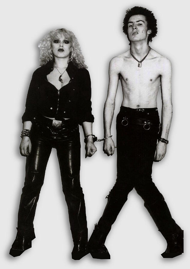 Music Painting - Sid And Nancy Handcuffs by Tony Rubino