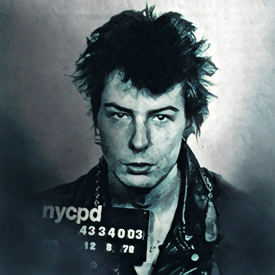 Sid Vicious NYC Mugshot Painting by Be Iconic | Fine Art America