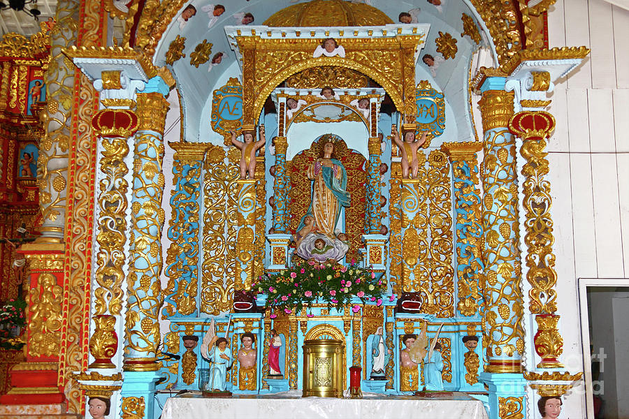 Side altar in San Atanasio church Panama Photograph by James Brunker