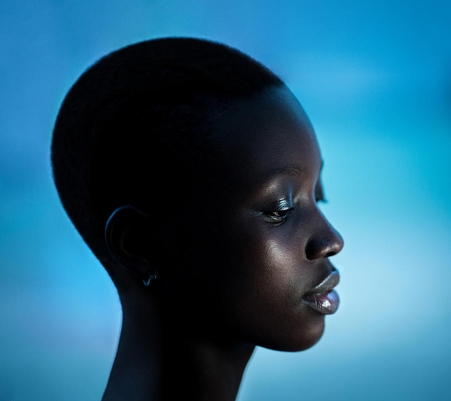 Side profile of beautiful African American girl Photograph by Jasmin Merdan