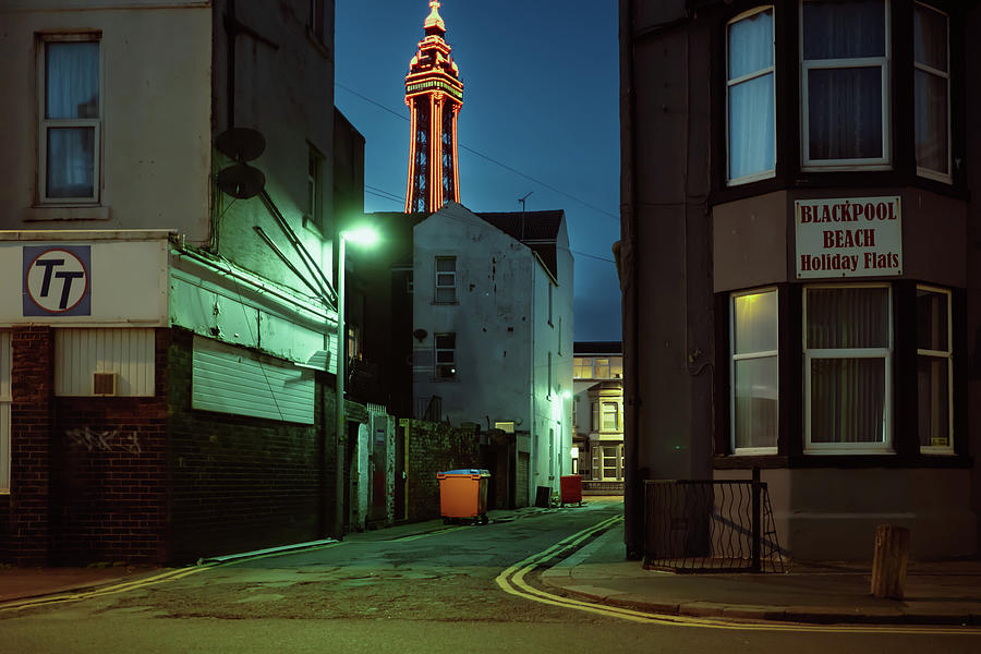 Blackpool Photograph - Side streets by night 1 by Nick Barkworth