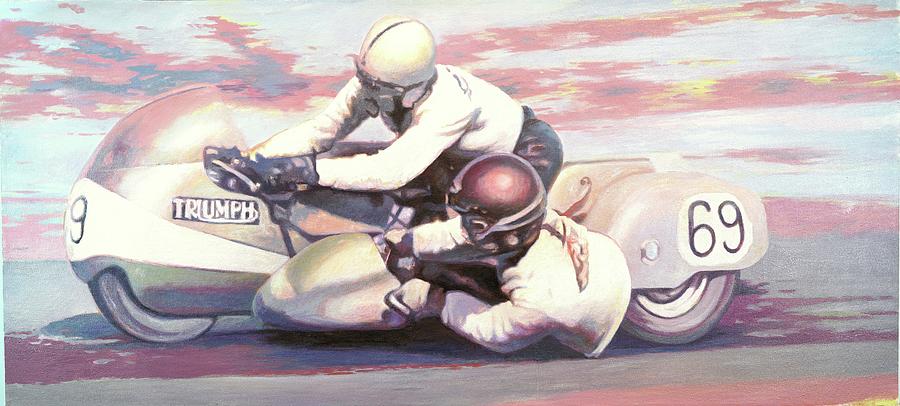Sidecar racing Painting by Hans Droog