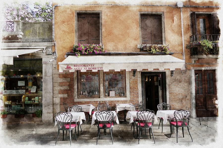 Sidewalk Cafe In Venice Photograph