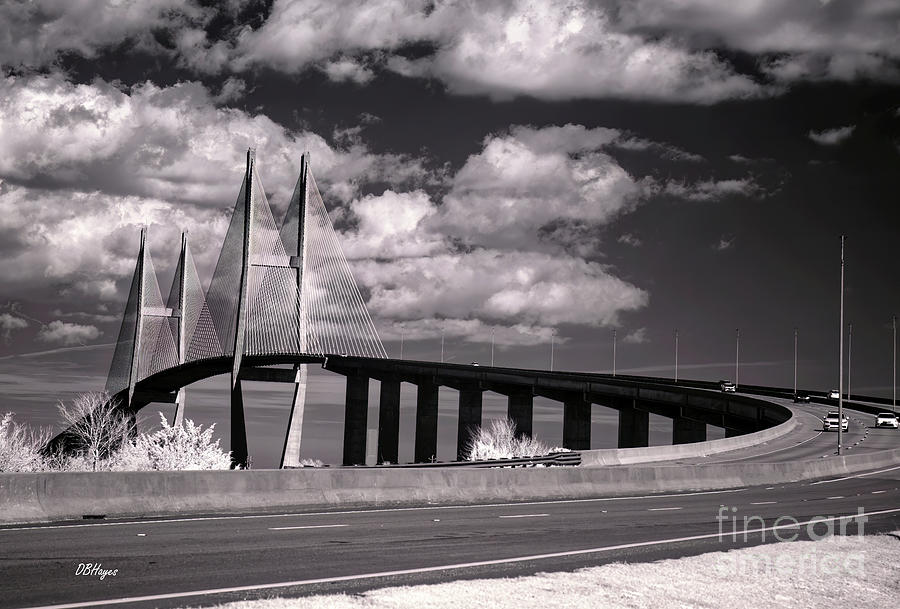Sidney Lanier Bridge in B-W Infrared  Photograph by DB Hayes