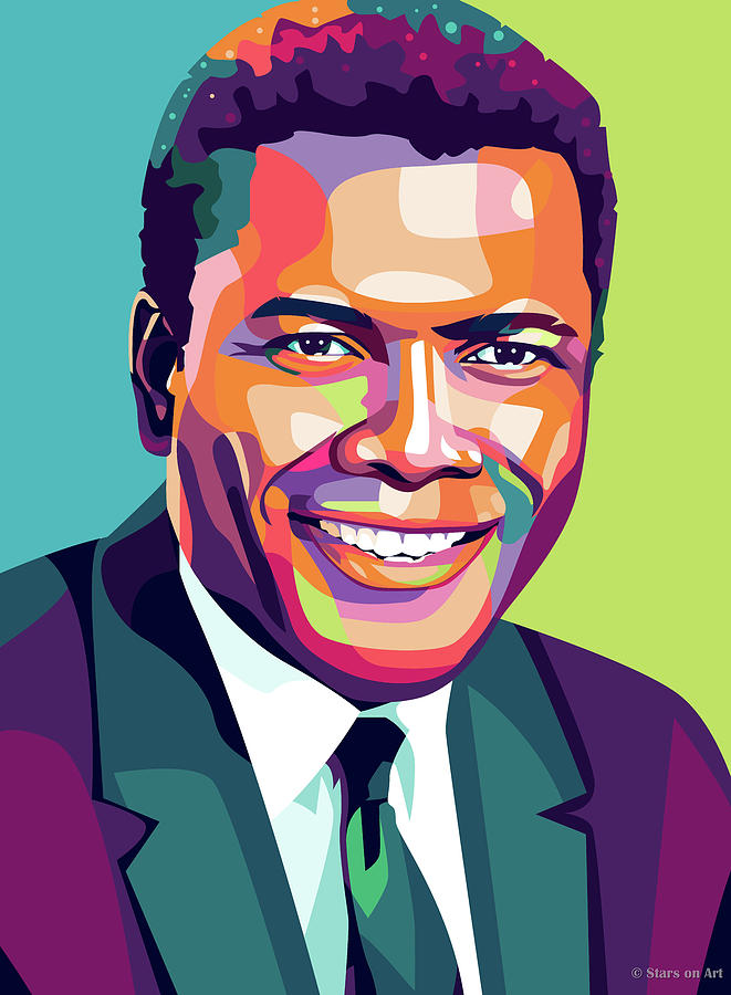 Sidney Poitier Painting by Stars on Art