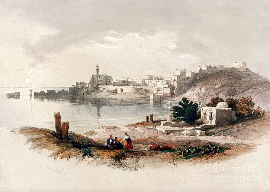 Sidon David Roberts 1838 q3 Drawing by Historic illustrations