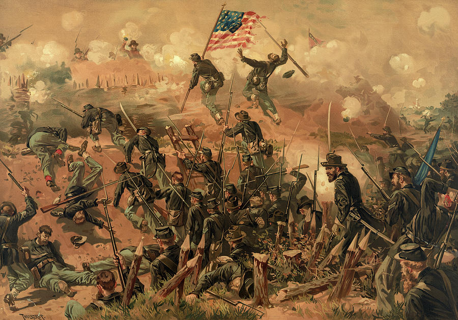 Ulysses Grant Painting - Siege of Vicksburg, 1863 by Thure de Thulstrup