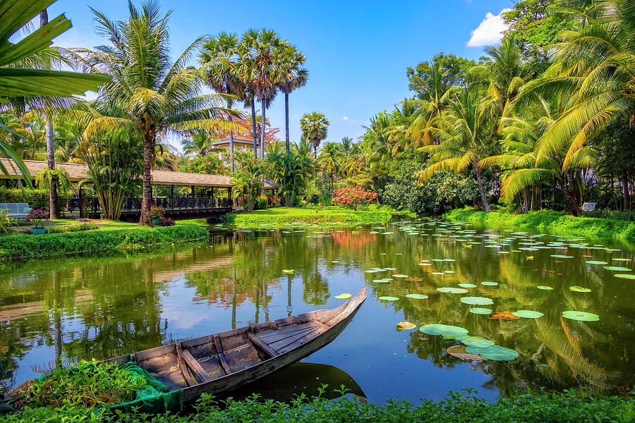 Siem Reap Resort Gardens Photograph by Carolyn Derstine - Pixels