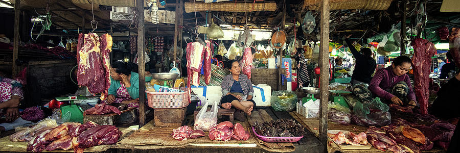 Siem Reap street market meat stall cambodia Photograph by Sonny Ryse