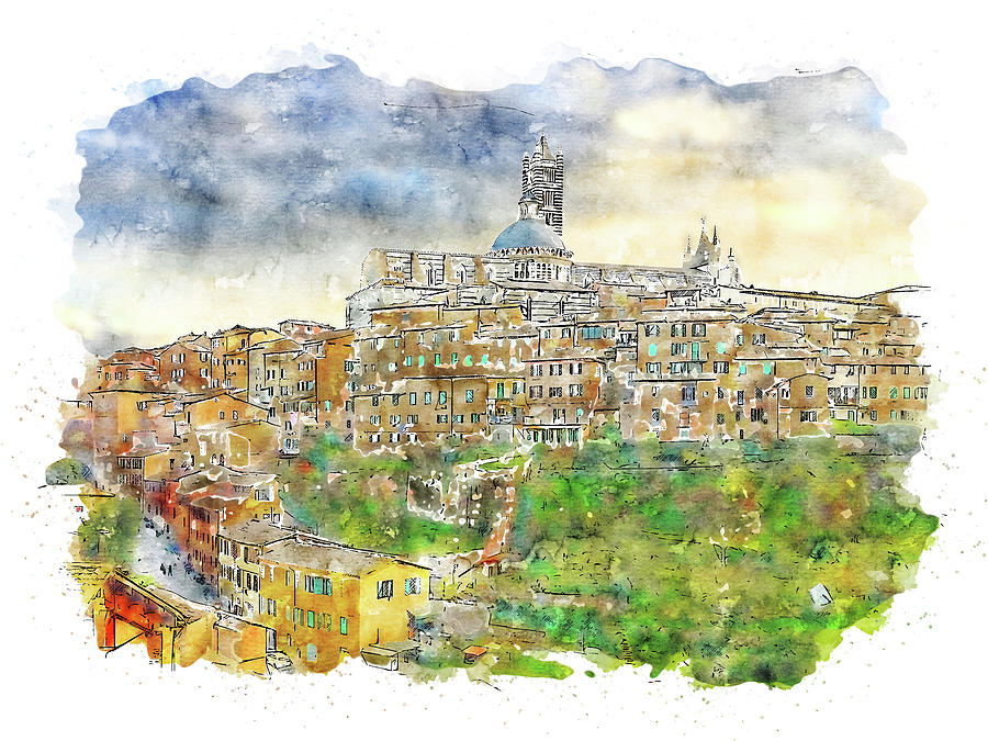 Siena, cityscape - 07 Painting by AM FineArtPrints