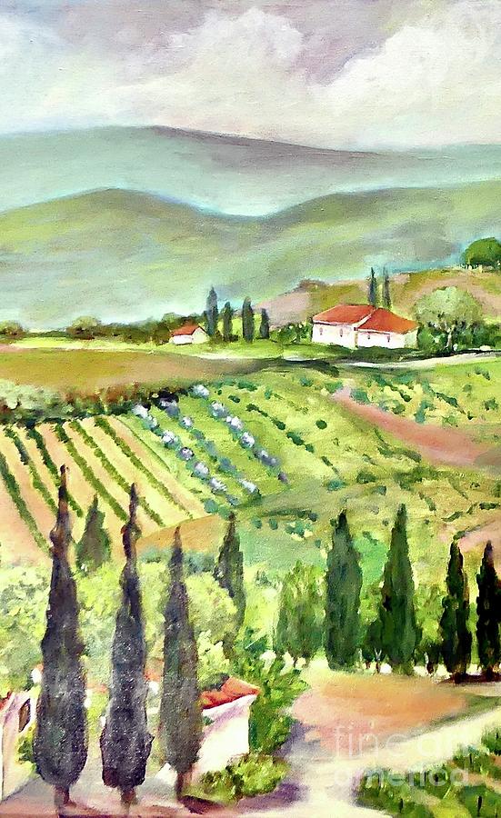 Siena Countryside Left View Painting by Mafalda Cento