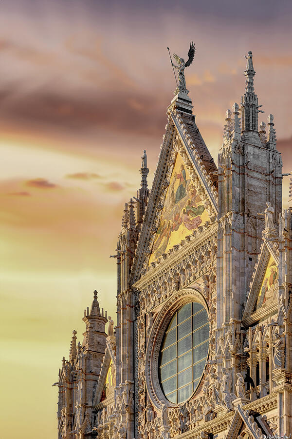 Siena Duomo facade in the sunset Photograph by Weston Westmoreland