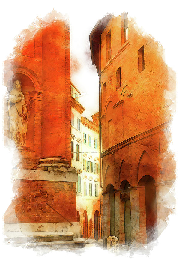 Siena, Streets of Tuscany - 04 Painting by AM FineArtPrints