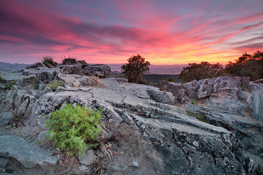 Sierra de Huetor Natural park. Sprint time at windy sunset. Spain ...