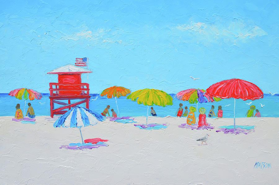 Impressionism Painting - Siesta Beach Florida, beach impression by Jan Matson