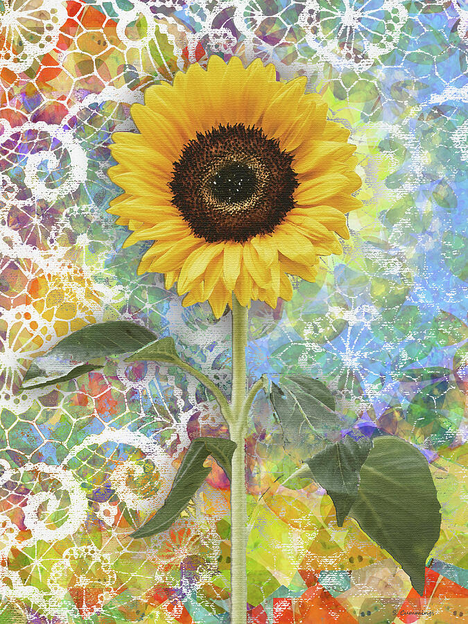 SighKaDelic Sunflower Art Painting by Sharon Cummings SighKaDelic Sunflower Art Painting by Sharon Cummings