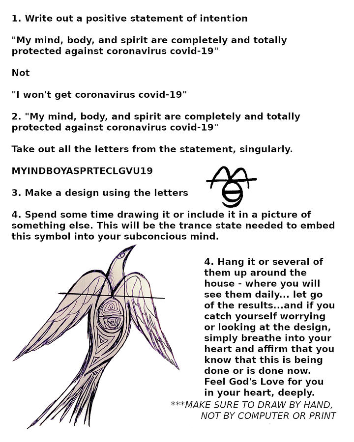 Sigil To Protect From Covid-19 Drawing By Joanna Whitney