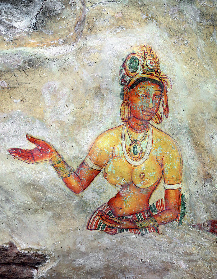 Sigiriya maiden - frescoes at fortress in Sri Lanka Painting by Mikhail Kokhanchikov