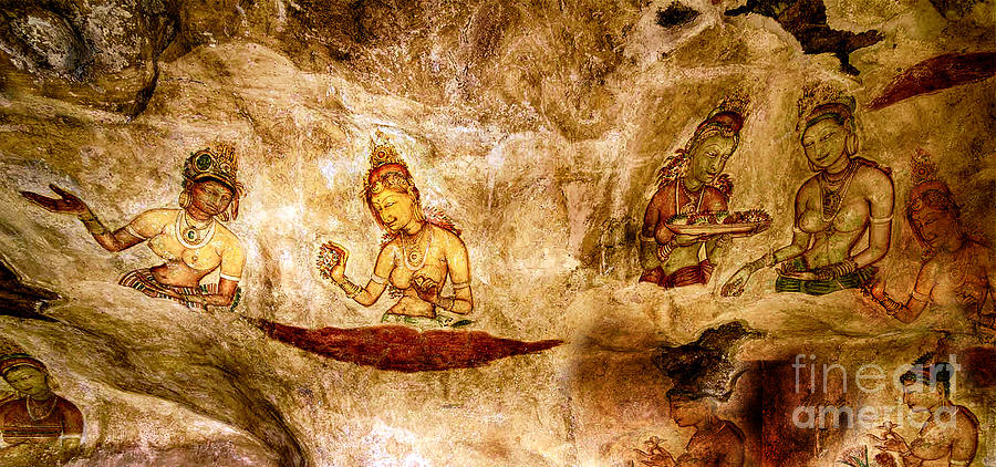 Sigiriya rock paintings in Sri Lanka. Photograph by Cyril Jayant