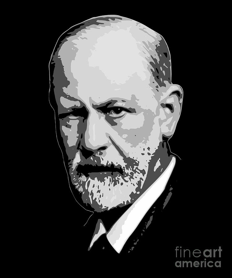 Sigmund Freud Black and White Digital Art by Filip Schpindel | Pixels