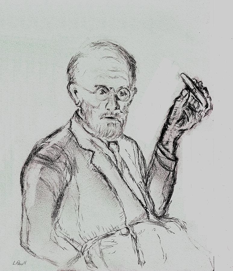 Sigmund Freud drawing Drawing by Lawrence Paull Fine Art America