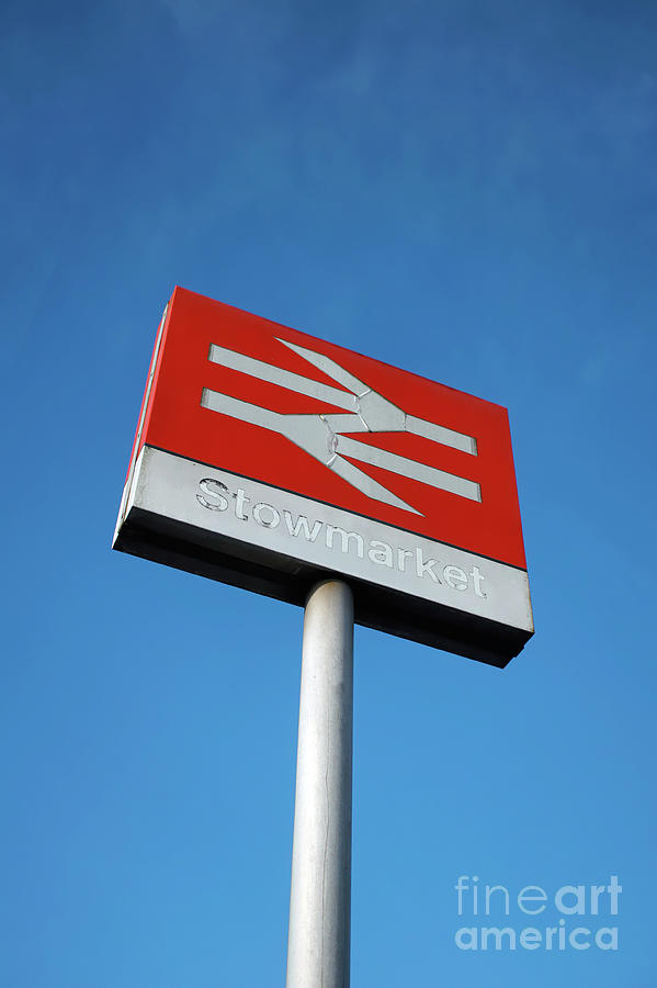 Sign for Stowmarket railway station Photograph by Tom Gowanlock