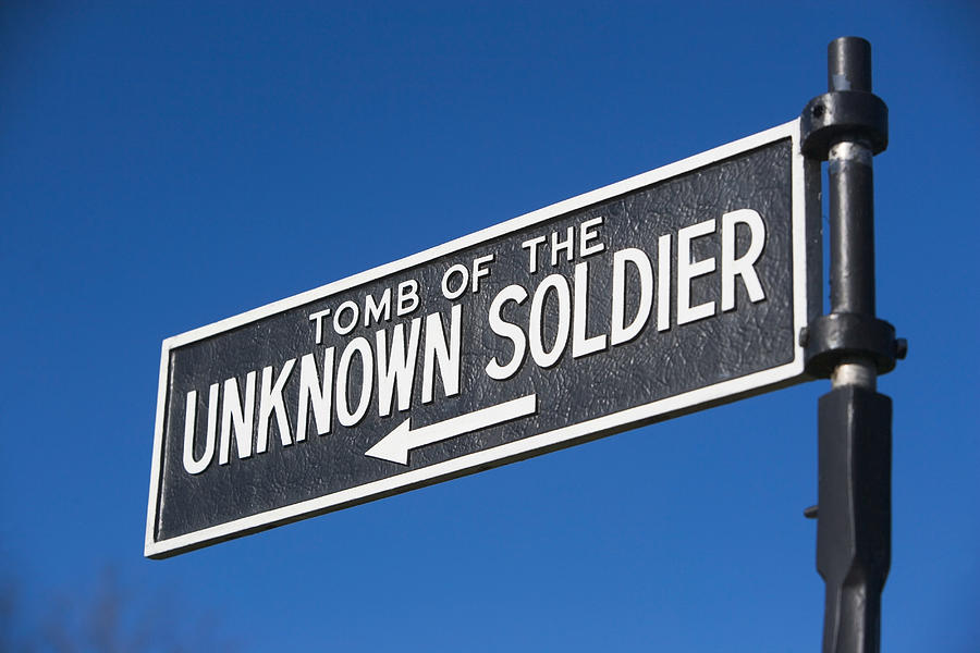 Sign for Tomb of the Unknown Soldier, Arlington National Cemetery, Virginia, USA Photograph by Image Source
