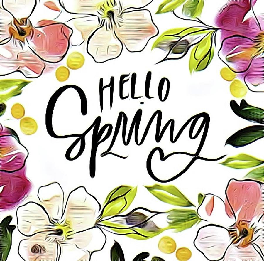 Sign Hello Spring Digital Art by Bootster And Lord - Fine Art America