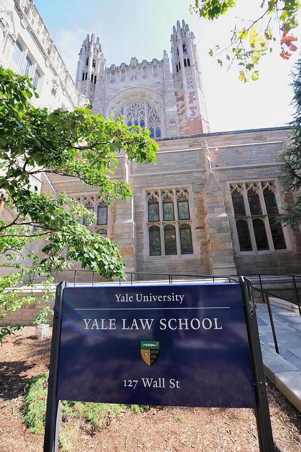 Sign in front of Yale University Law School Photograph by Sshepard