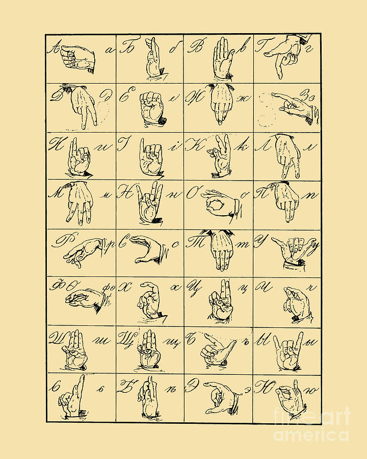 Sign Digital Art - Sign Language Chart by Madame Memento