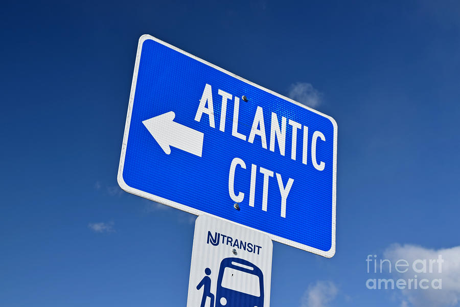 Sign pointing the way to Atlantic City Photograph by Ben Schumin - Fine ...