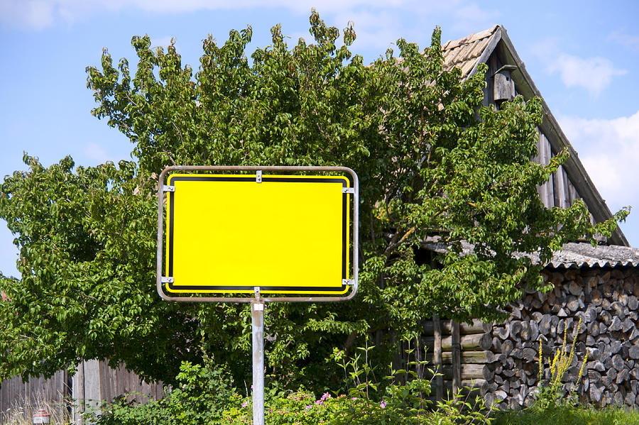 Sign - Yellow Empty Place Sign Photograph by Wakila
