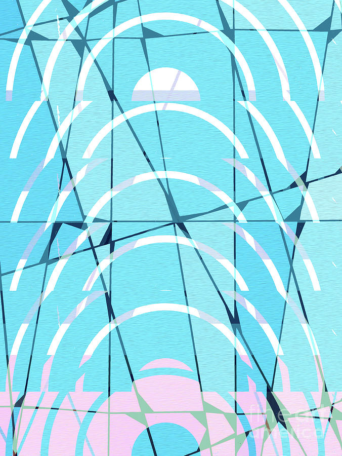 Abstract Digital Art - Signals Abstract Blue Pink by Edward Fielding